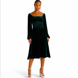 Hill House green velvet Jasmine nap dress Large NWT